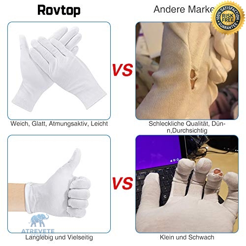 Rovtop Paar Wei E Handschuhe Gr E Xl Stoff Handschuhe Weiss Care