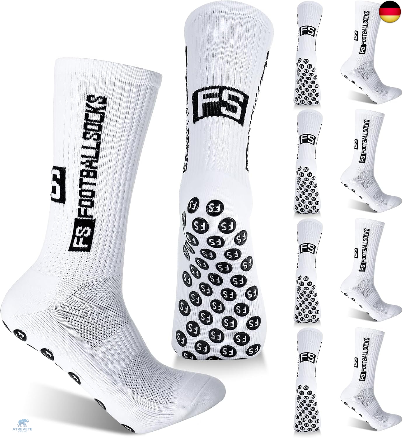 3 Paar Fußballsocken Anti-Rutsch 39-46 - Sportsocken Für Fußball & Basketball
