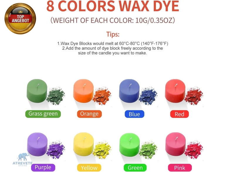 Suzzam DIY Kerzenherstellungs-Set – Mit Sojawachs, Duftölen, Farben, Dosen & Dochten – Komplettset Für Erwachsene & Kinder, 4 Düfte, 4 Farben