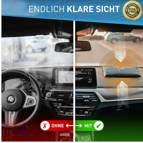 FLIPLINE Eco Luftentfeuchter Auto 1kg [Made in Germany] +ANTI-RUTSCH-PAD  wiederverwendbarer Auto Entfeuchter (40% Absorption) gegen beschlagene