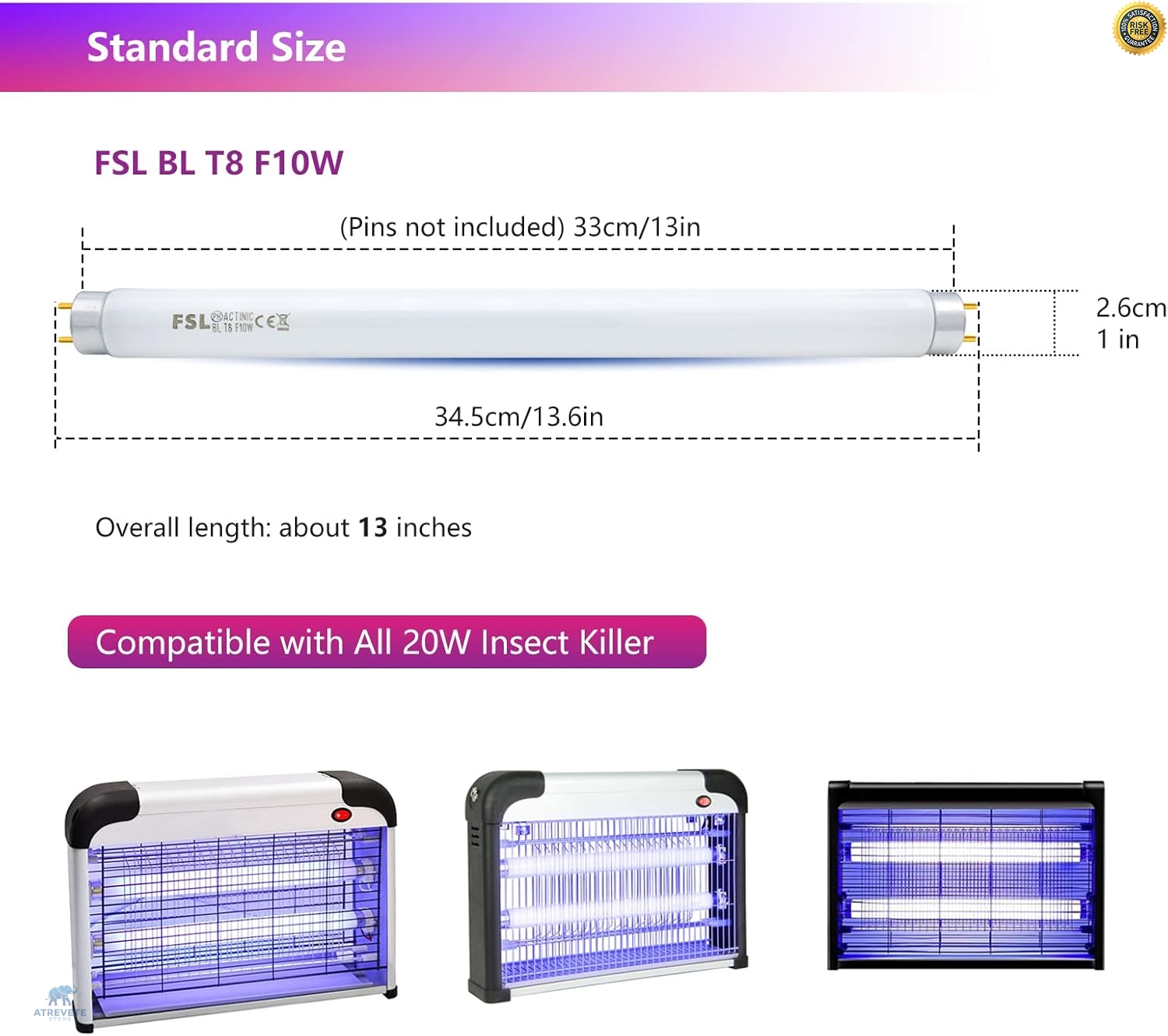 Néon Pour Lampe Anti Moustique Caldarax T8 10W BL Ampoule De Rechange