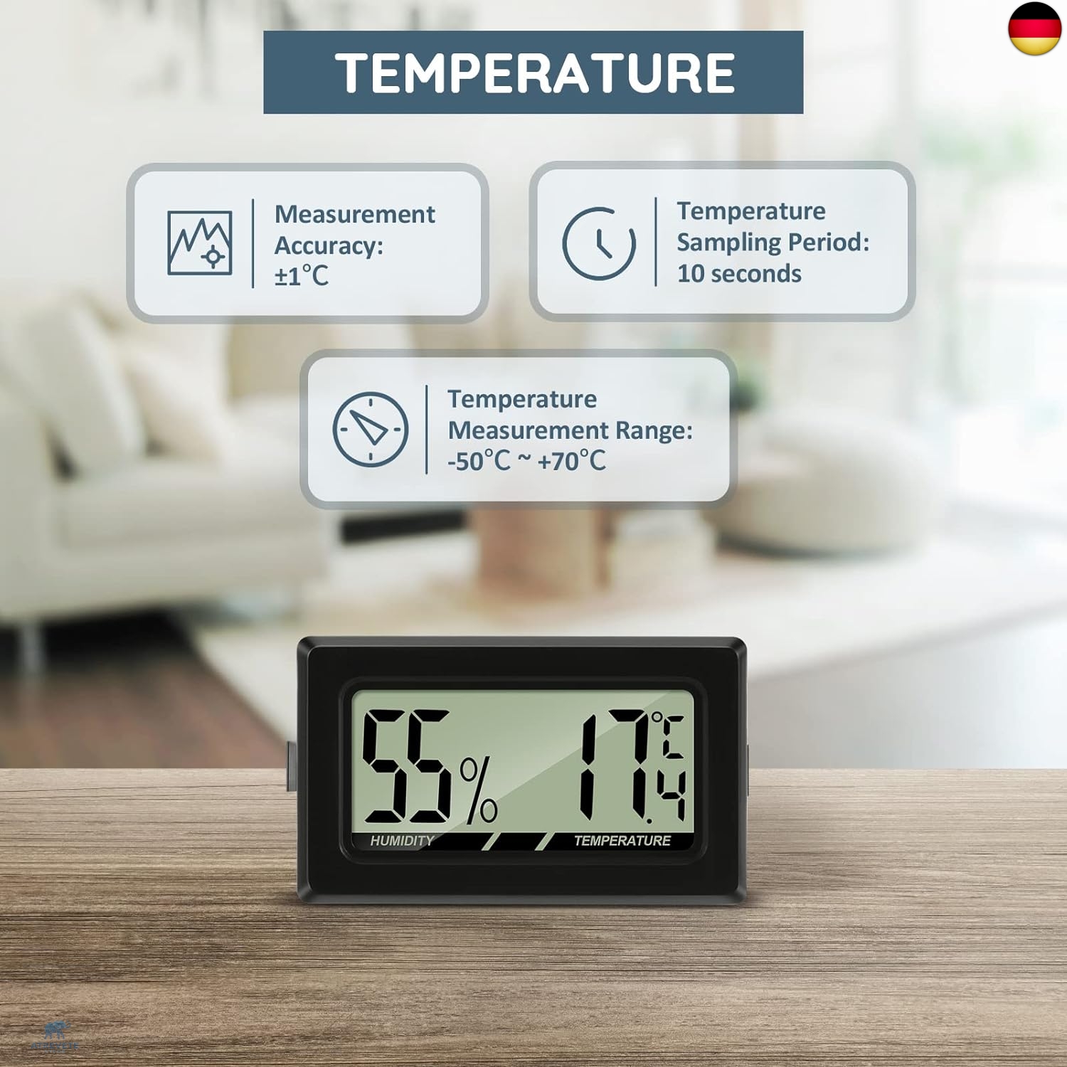 Digitales Hygrometer & Thermometer - Raumklima Messgerät Mit Komfortanzeige