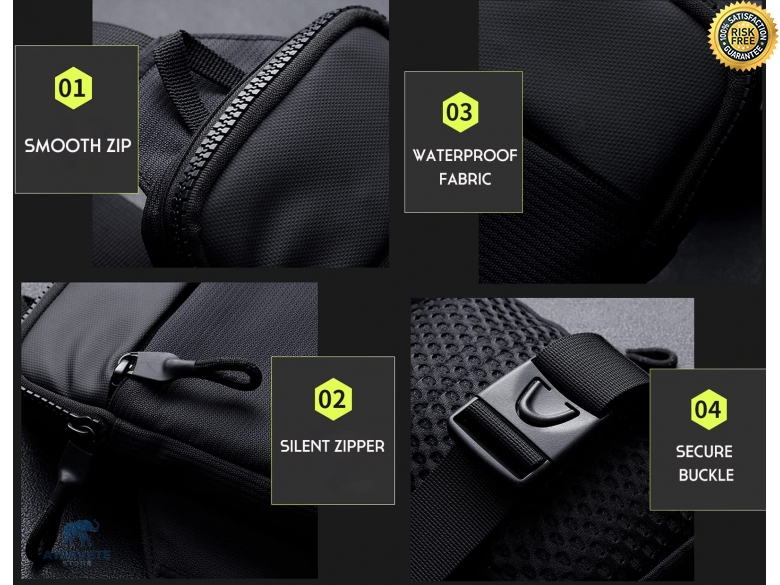 Sac Sport Voyage Chargement USB Aucuu Sac De Poitrine Homme Imperméable Sac à Bandoulière Sac Bandoulière Poitrine
